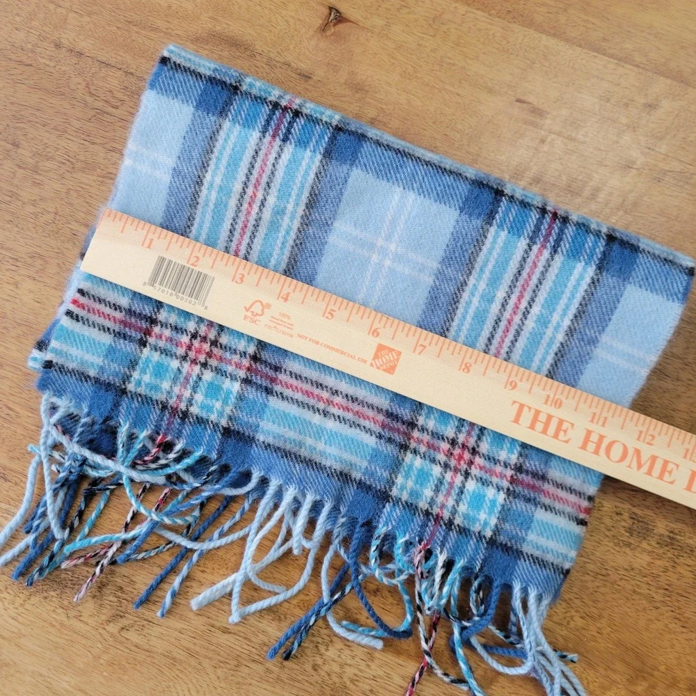 Lochcarron Scarf Diana Princess of Wales OS Blue Lambswool Memorial Tartan Plaid